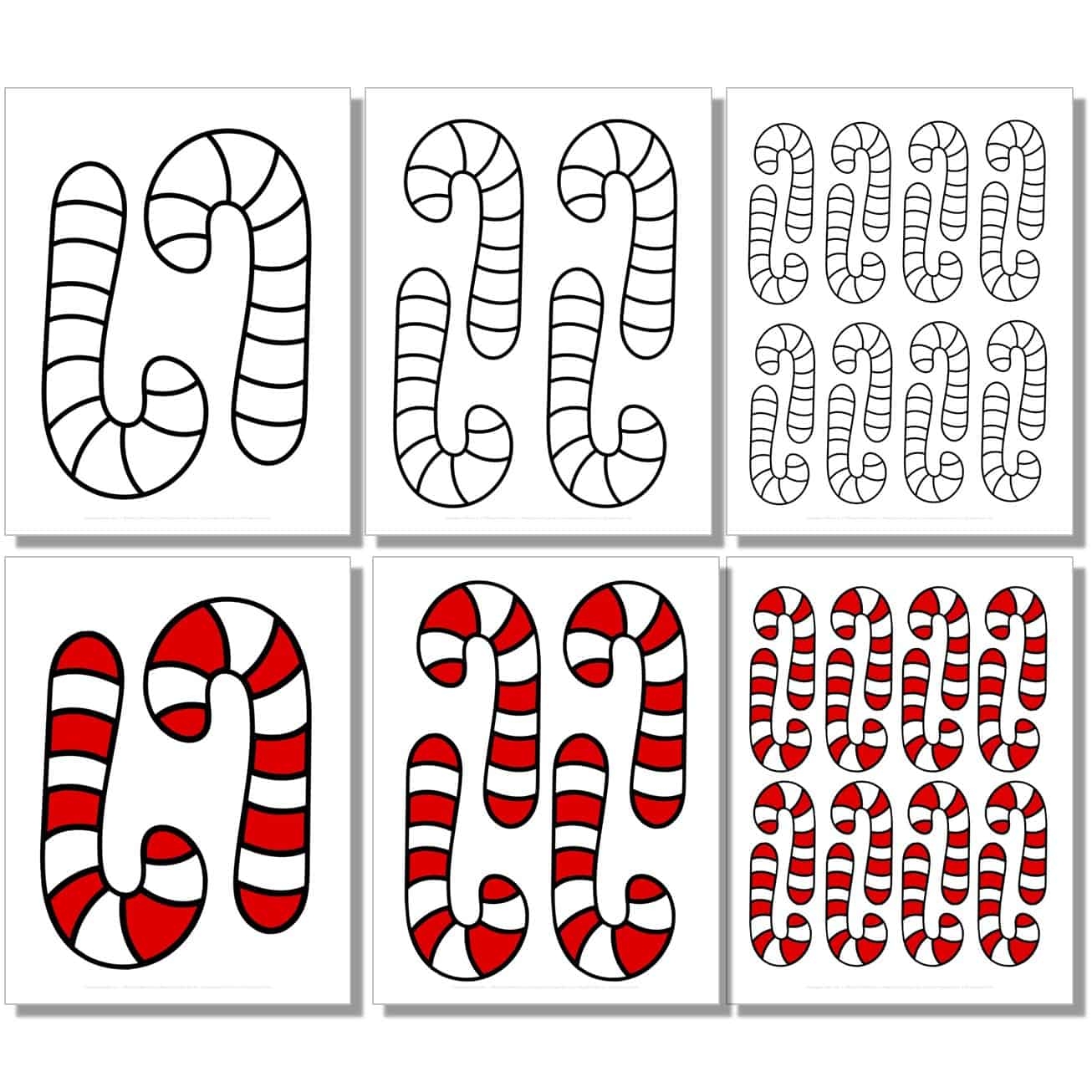 Free Candy Cane Templates Outlines Silhouettes TOP Printables 