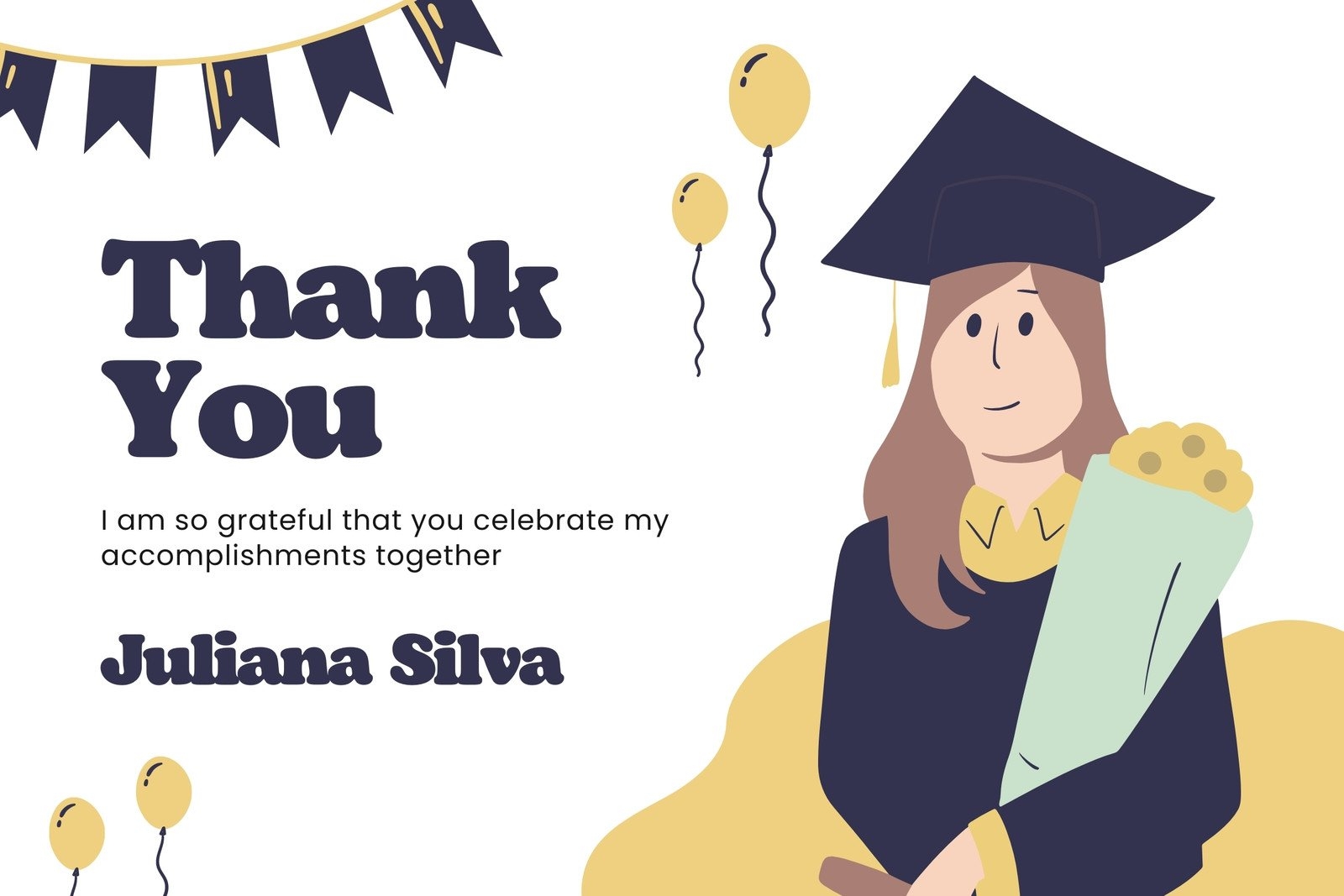 Free Custom Printable Graduation Thank You Card Templates Canva