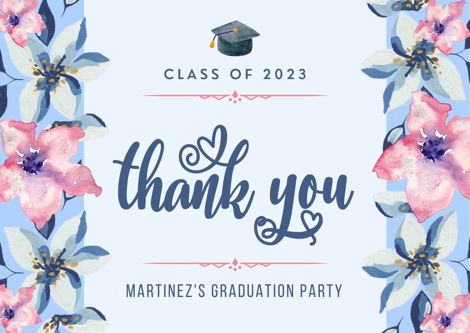 Free Printable Graduation Thank You Card Template