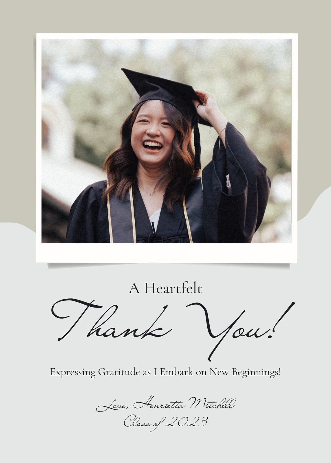 Free Custom Printable Graduation Thank You Card Templates Canva