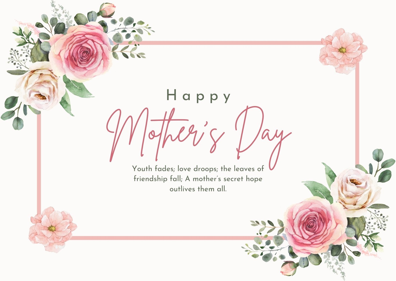 Free Custom Printable Mother s Day Card Templates Canva