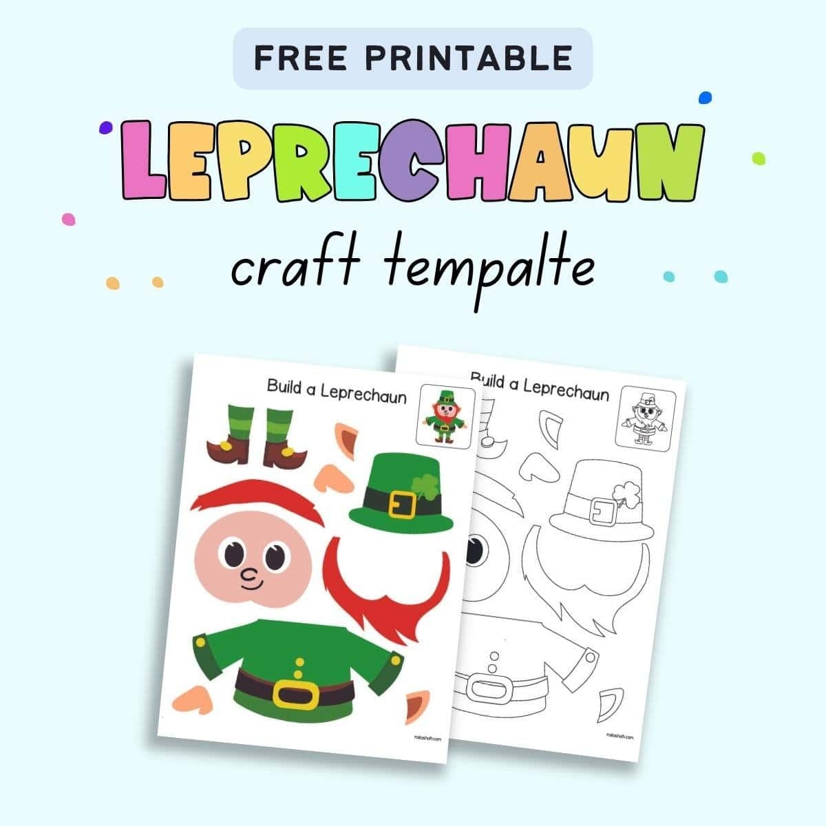 Free Leprechaun Pattern Printable leprechaun Craft Printable The Artisan Life