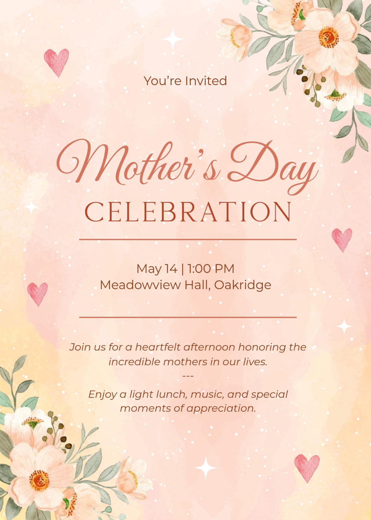 Free Printable Mothers Day Invitation Templates