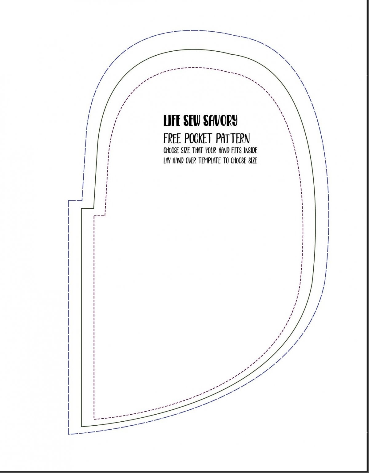 Free Pocket Template Kids Sizes Life Sew Savory