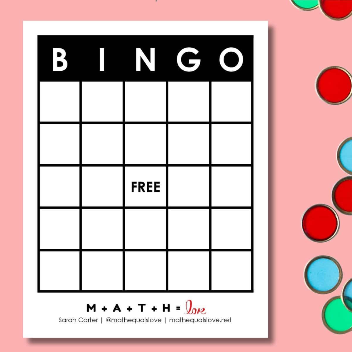 Free Printable Blank Bingo Card Template PDF 
