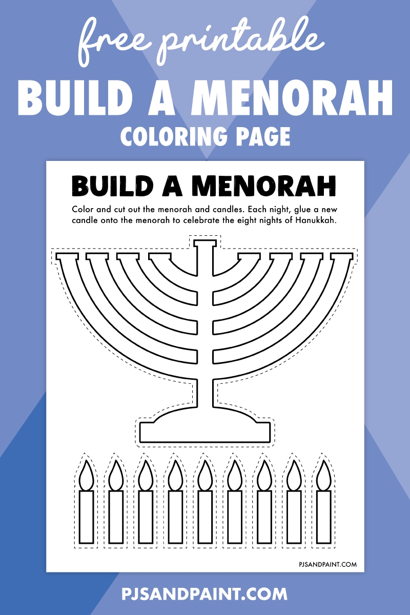 Free Printable Build A Menorah Craft Pjs And Paint