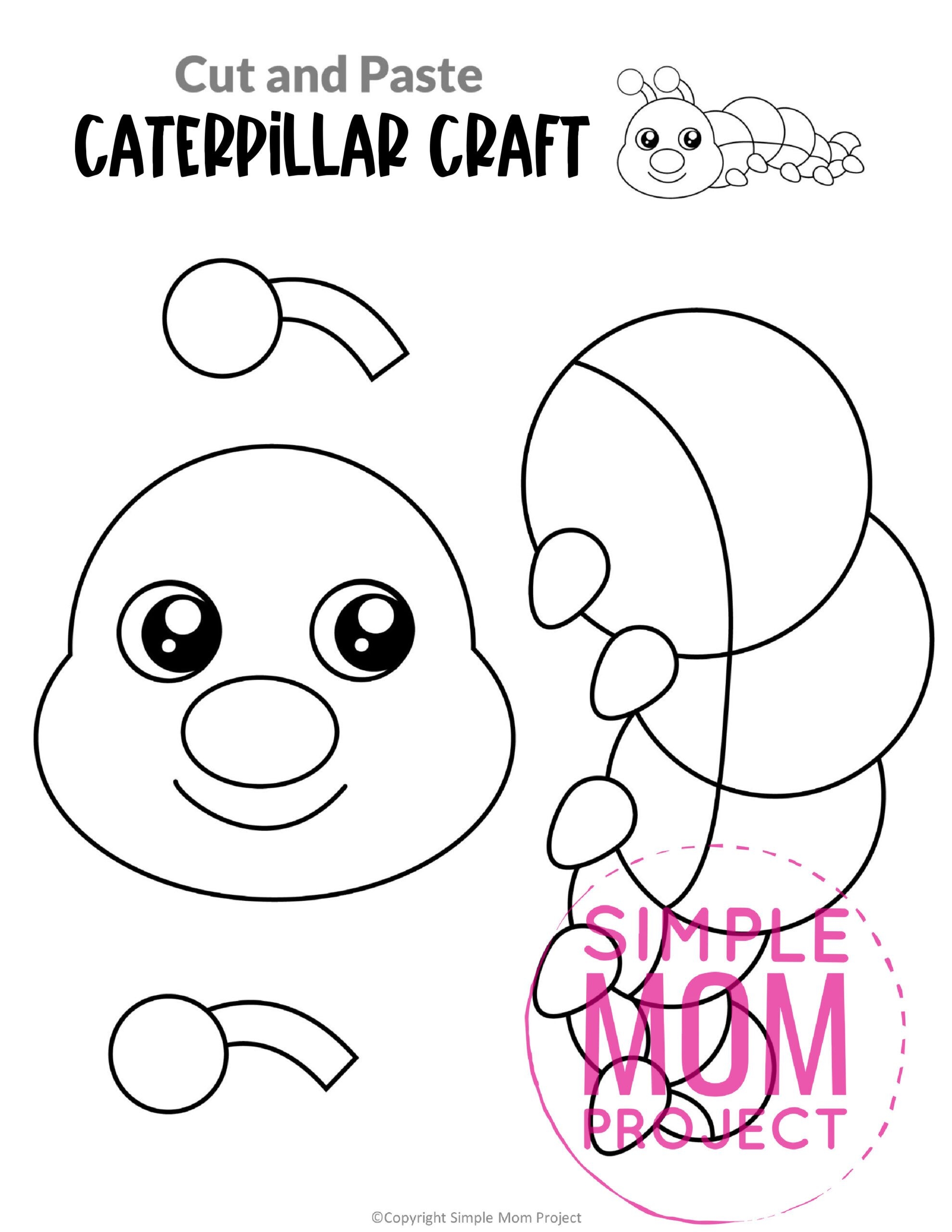 Free Printable Caterpillar Craft Template Simple Mom Project