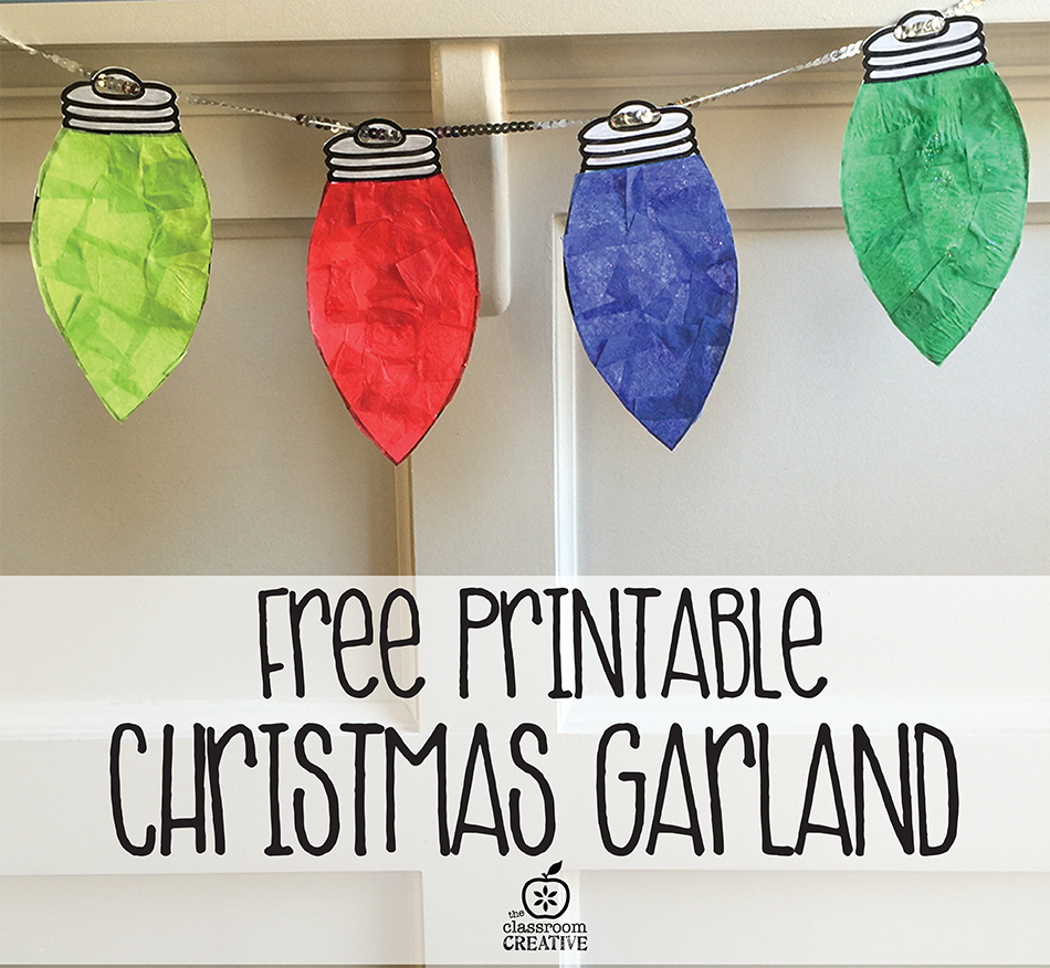 Free Printable Christmas Light Garland Craft For Kids Free Christmas Light Templates 
