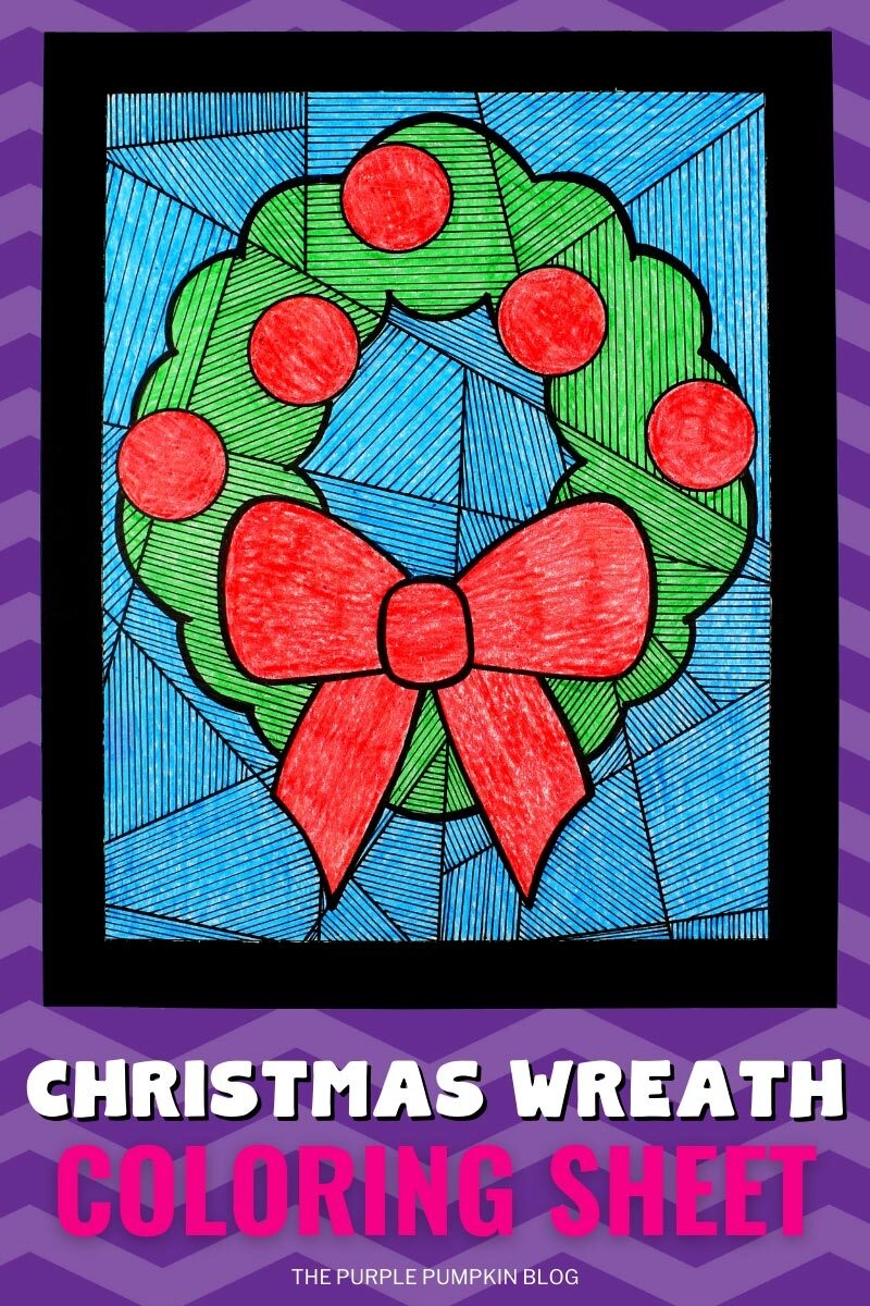 Free Printable Christmas Wreath Coloring Sheet Line Study Activity