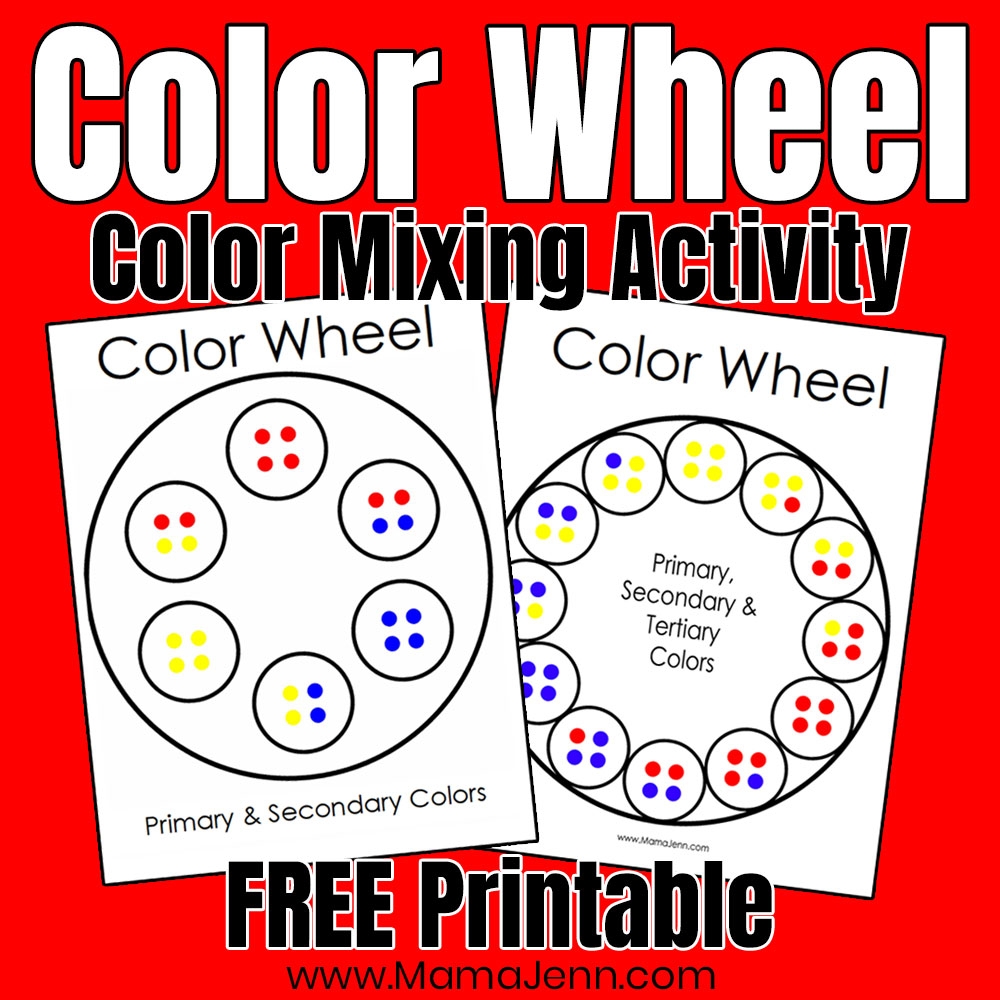 FREE Printable Color Wheel Activity fun Easy Color Mixing 