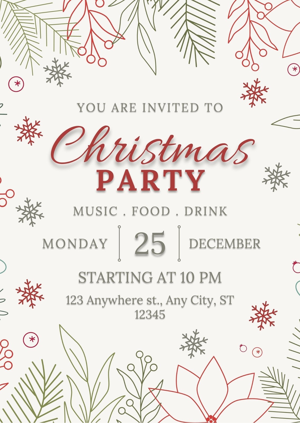 Free Printable Discounts Customizable Christmas Invitation