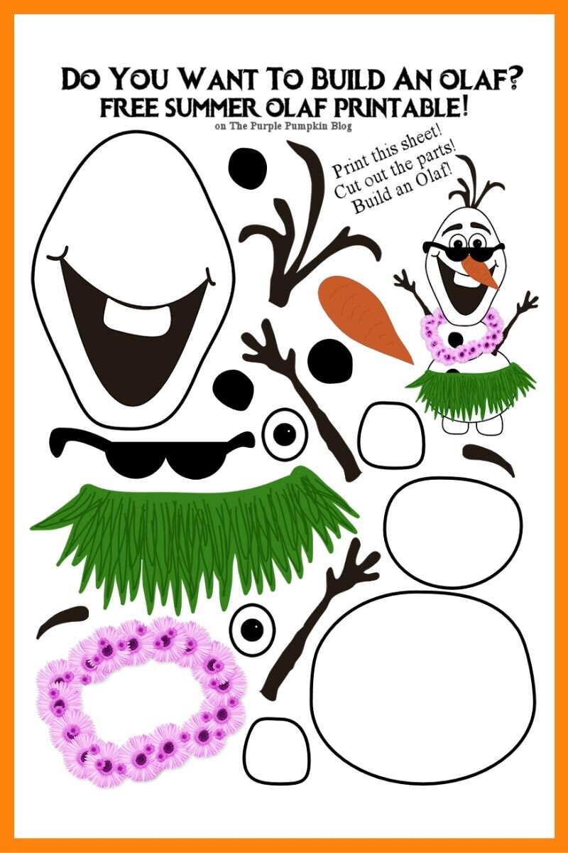Free Printable Do You Want To Build An Olaf Summer Edition 