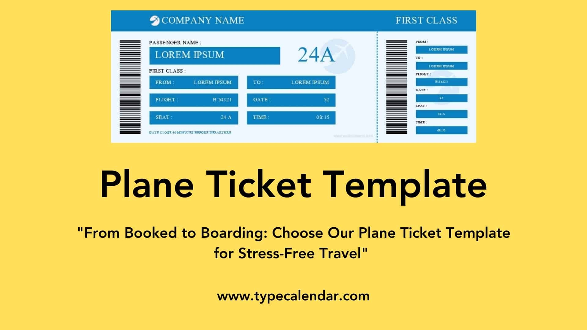 Airline Ticket Template Printable