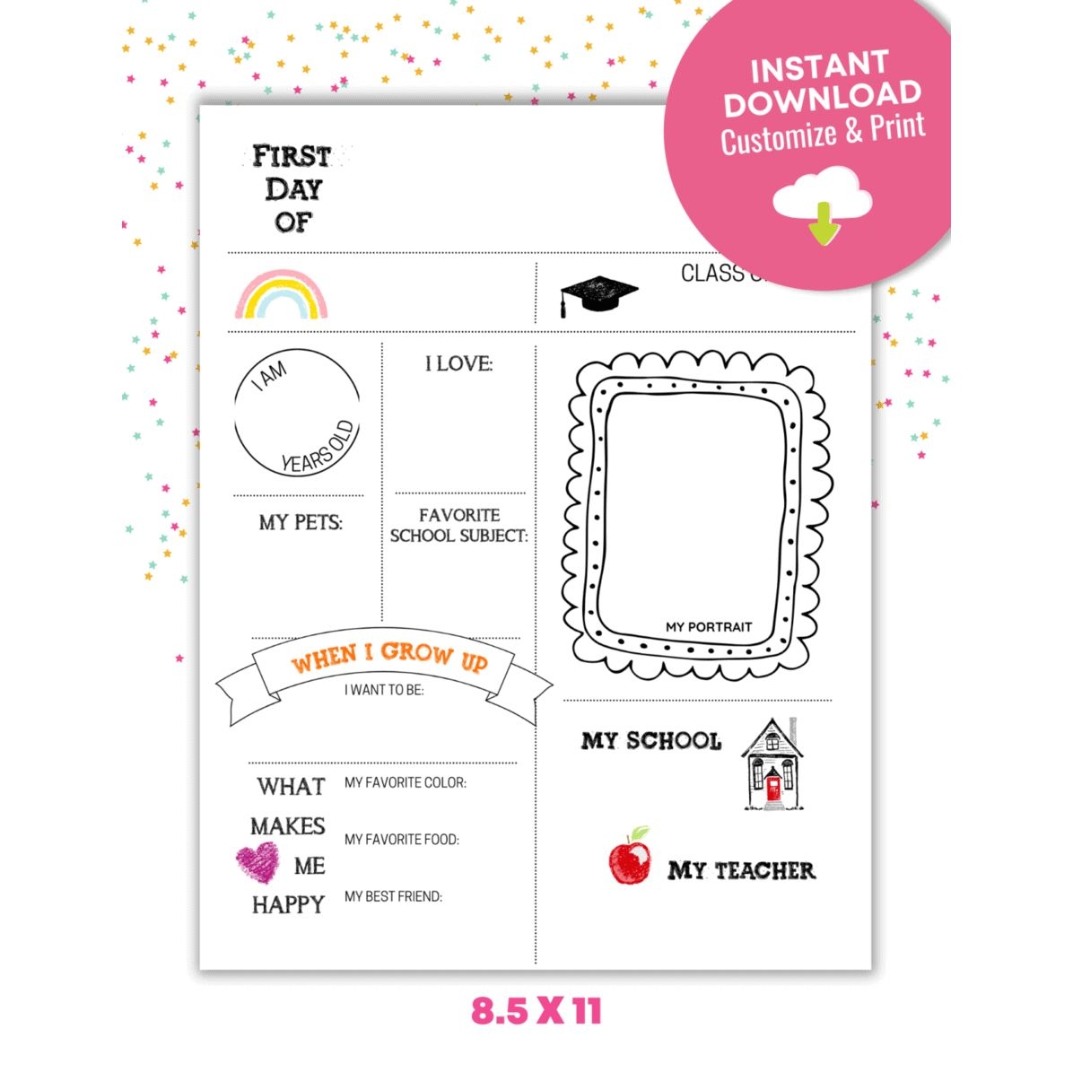 Free Printable First Day Of School Signs