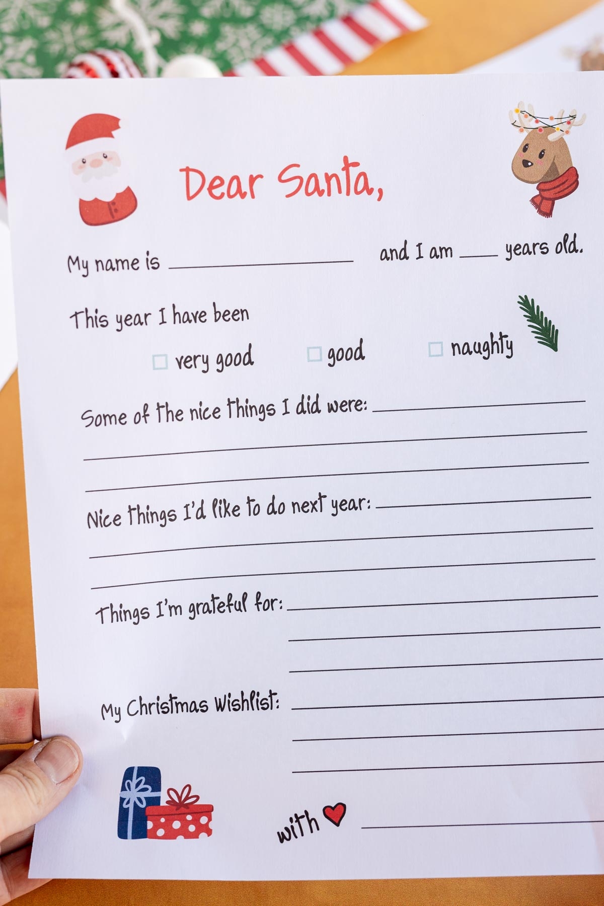 Letter To Santa Template Free Printable