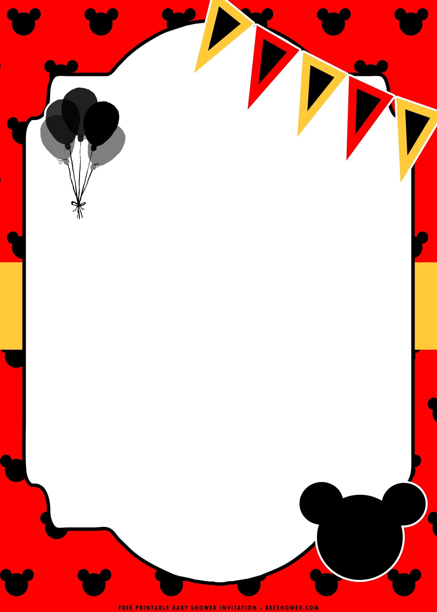 FREE Printable Mickey Mouse Birthday Party Invitation Templates Worksheets Library