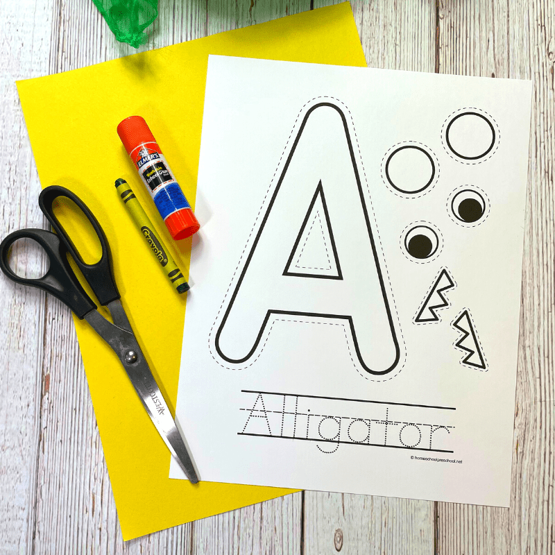 Letter A Alligator Craft Printable Template