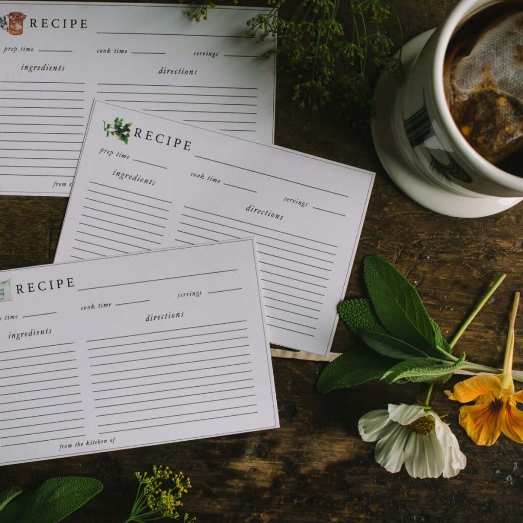 Printable Recipe Templates
