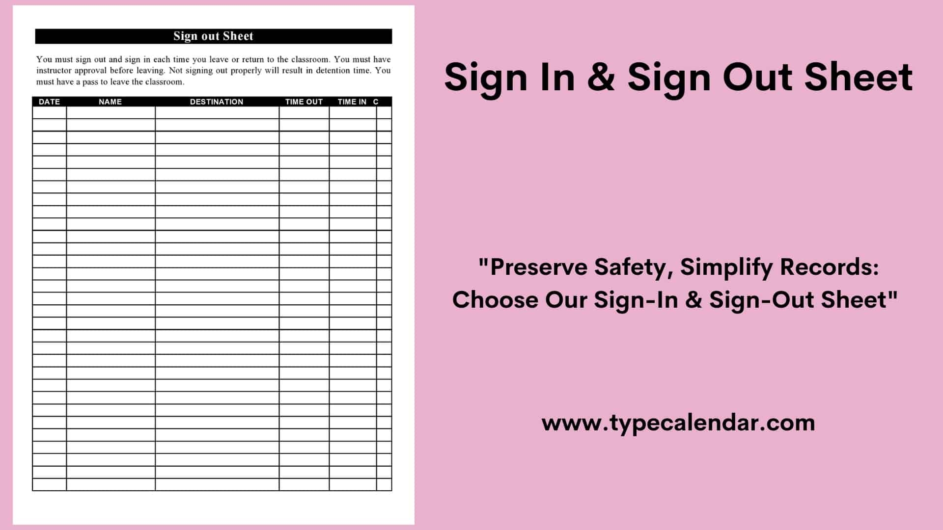 Printable Sign In Sheet Template Word
