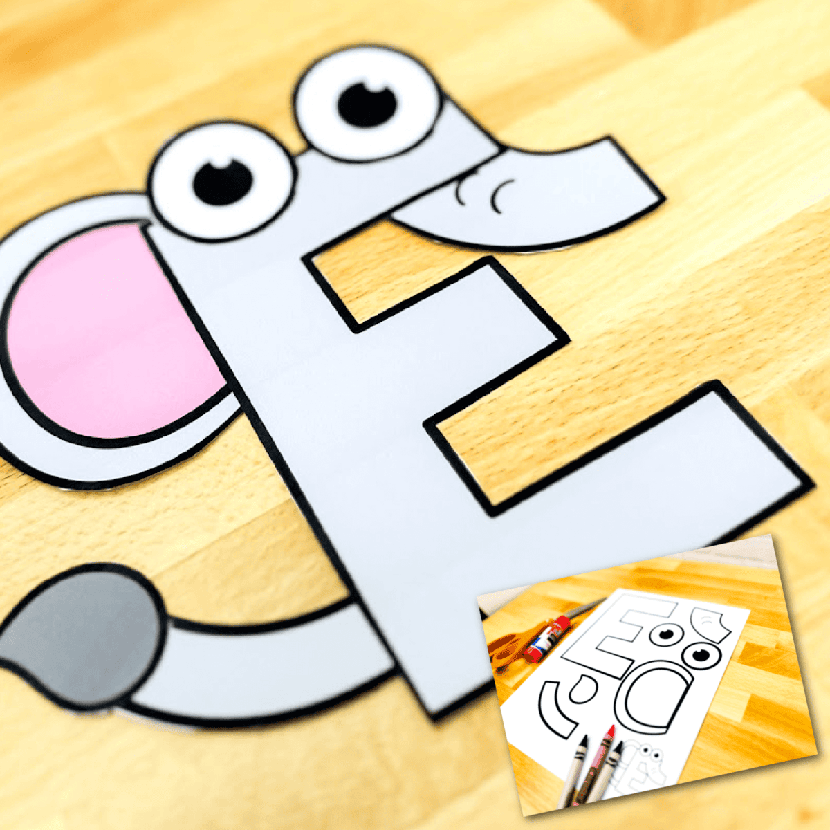 Free Printable Uppercase Letter E Craft Template