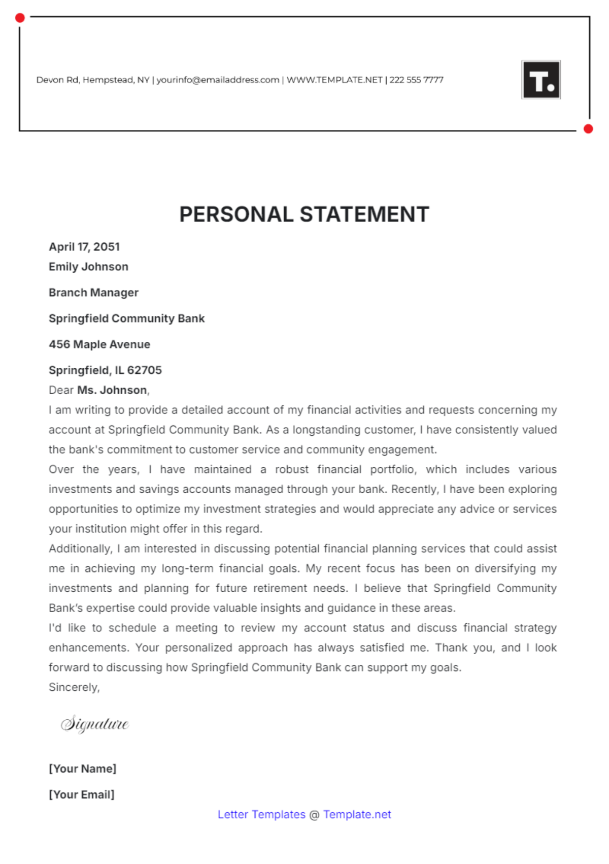 Printable Sworn Statement Affidavit Template