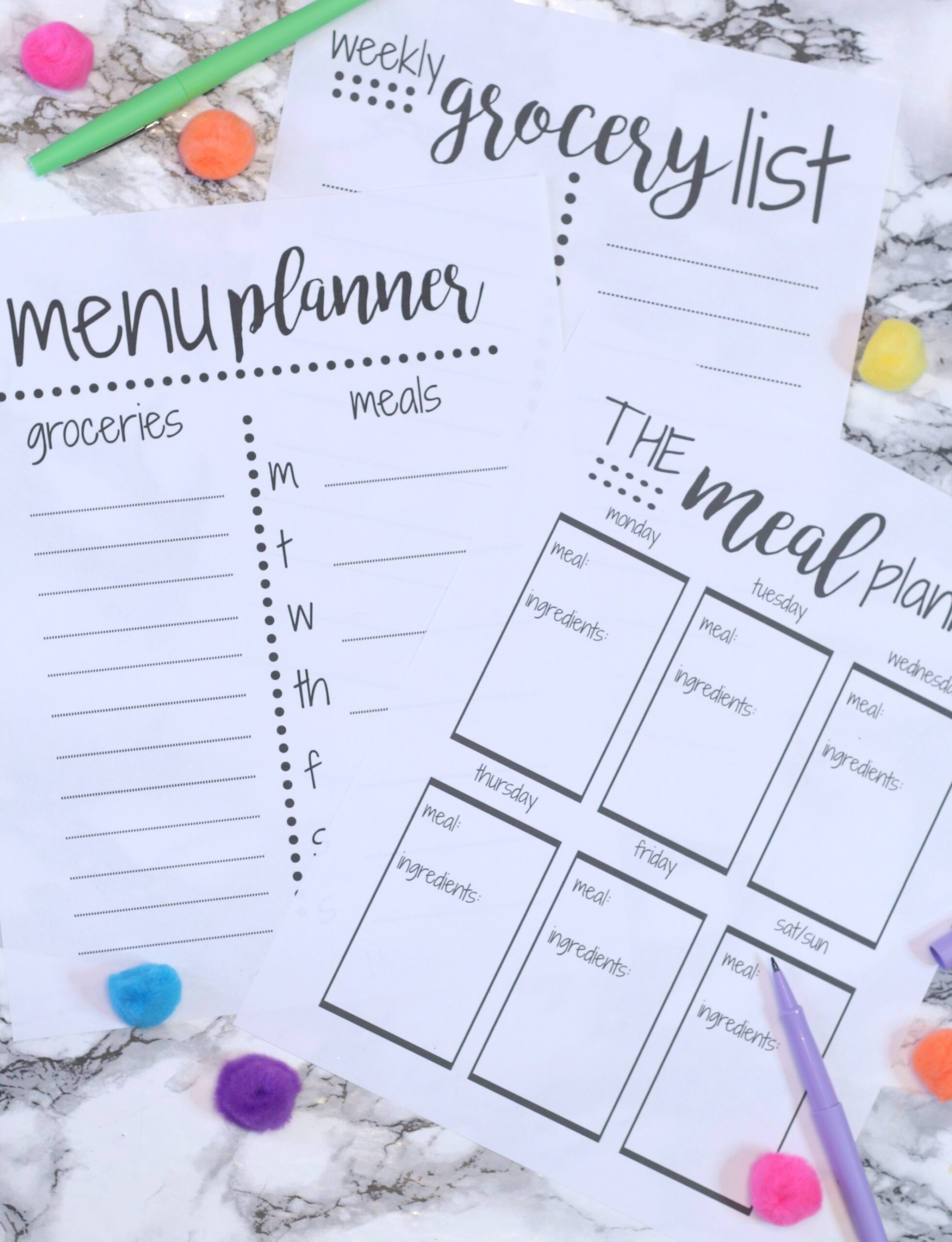 FREE Weekly Meal Planning Templates W Grocery List Houston Mommy And Lifestyle Blogger Moms Without Answers