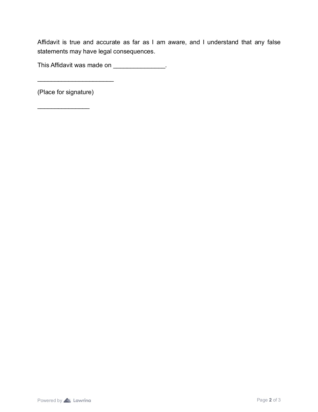 General Affidavit Form Affidavits 16 PDF Lawrina