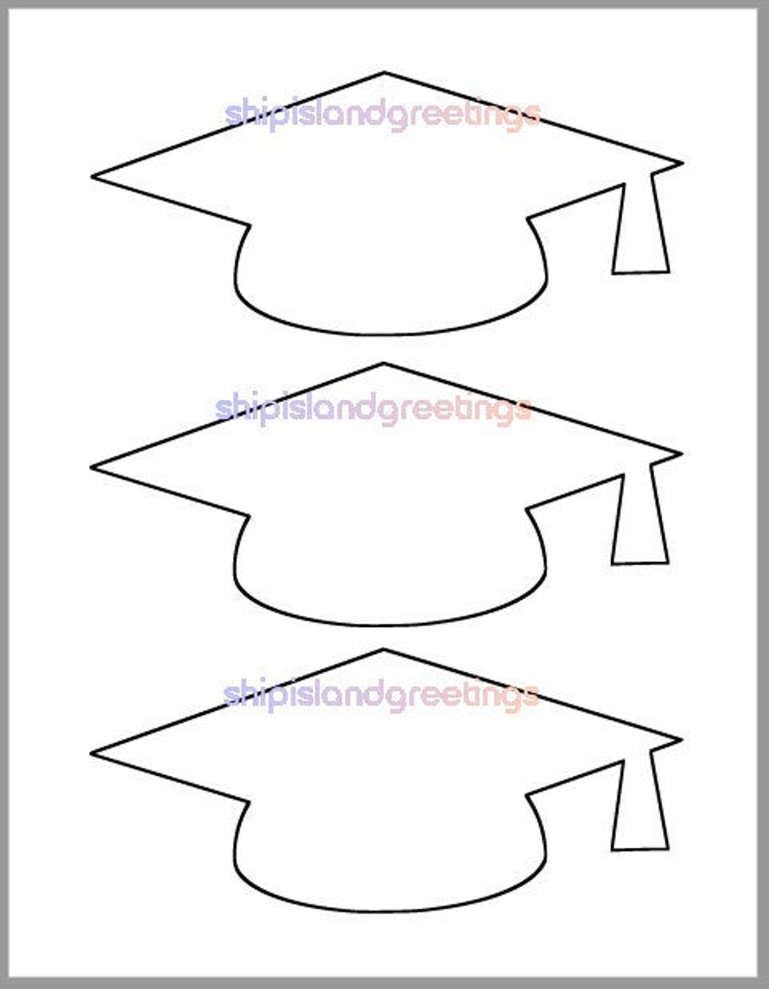 Graduation Cap Template printable Template grad Party Decor graduation Advice Cards graduation Cutout large Grad Caps diy Party Decor Etsy