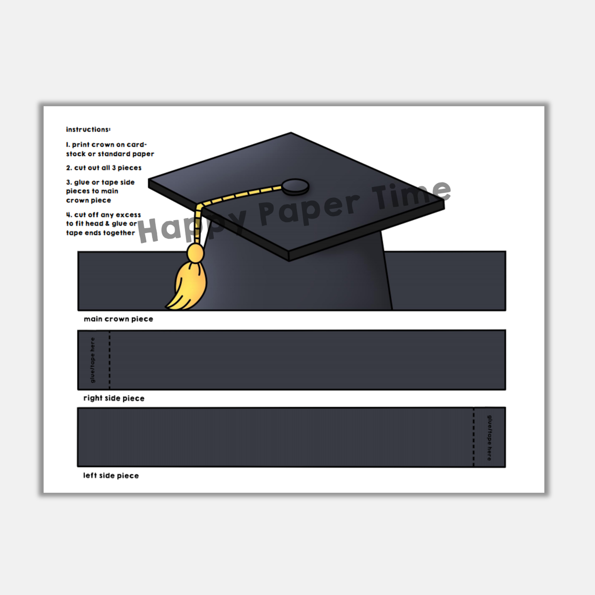 Graduation Cap Template Printable