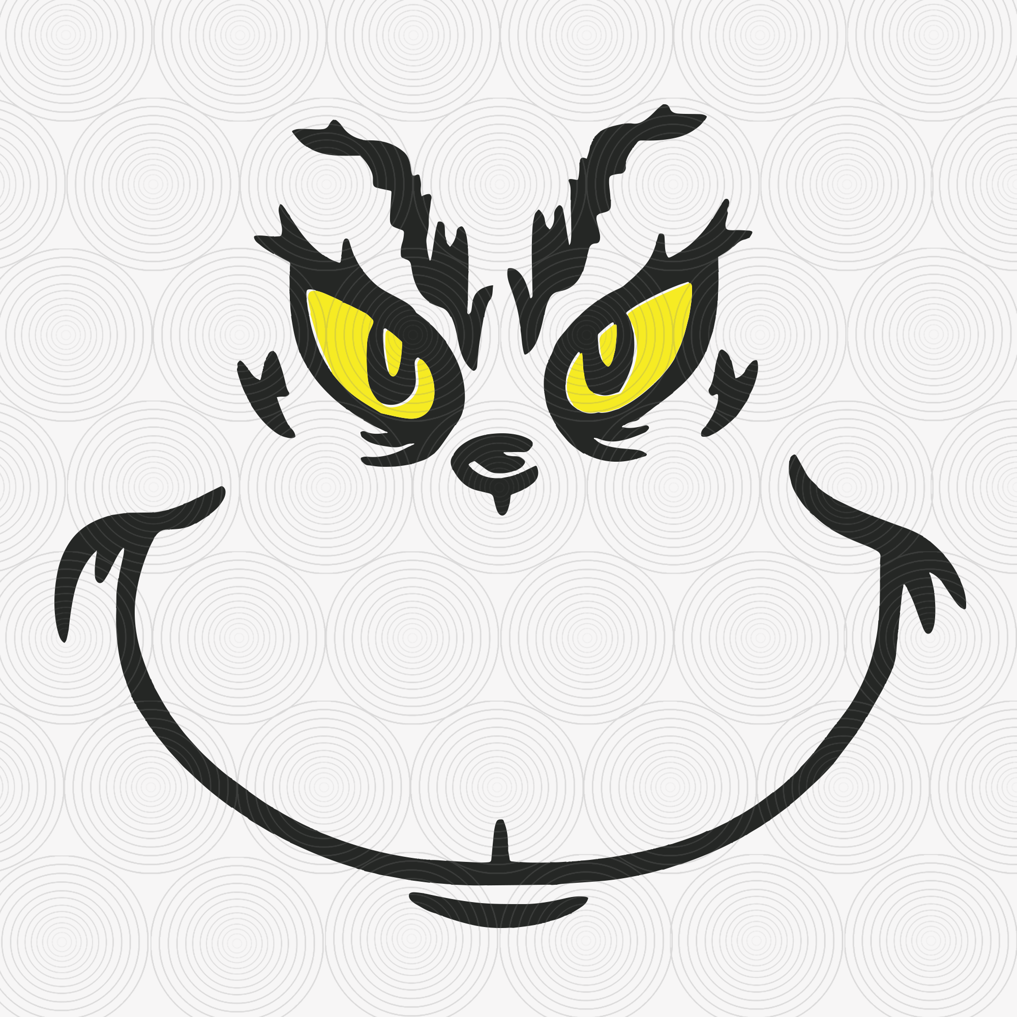Grinch Face With Yellow Eyes SVG Grinch Face SVG JPG Files Inspire Uplift