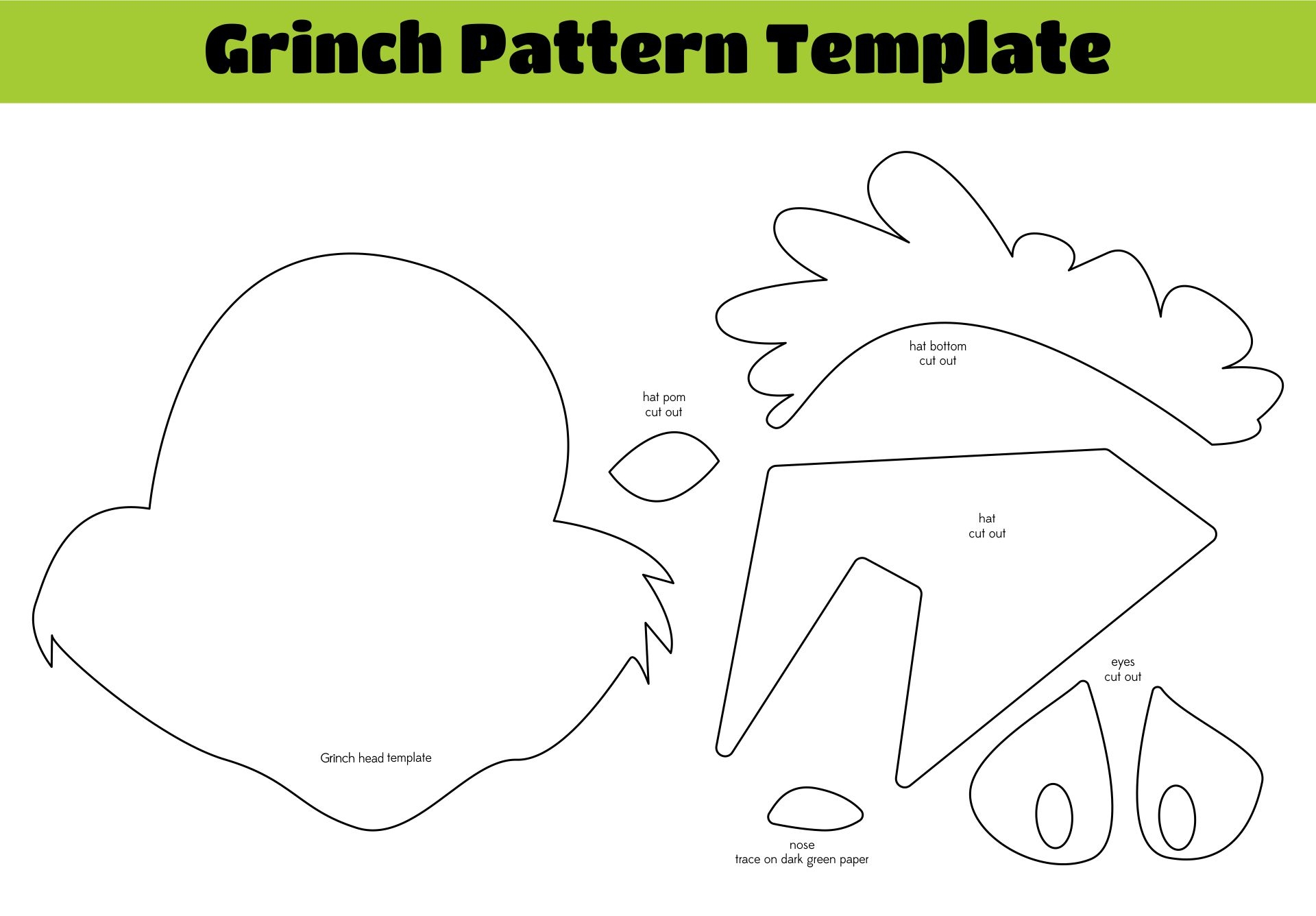 Grinch Face Template Printable
