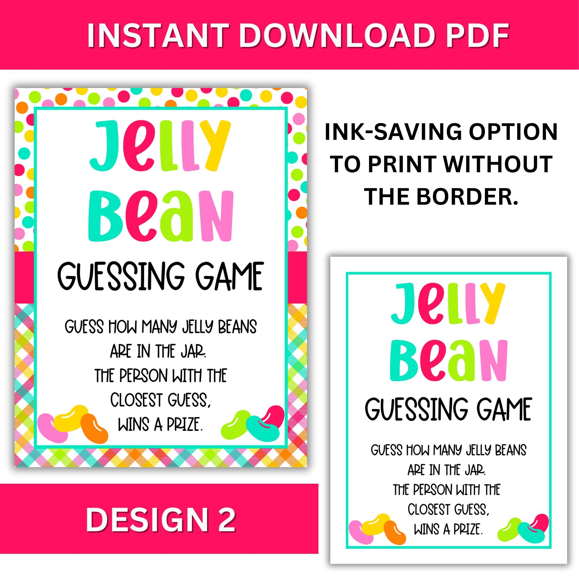 Free Printable Guess How Many Jelly Beans Template