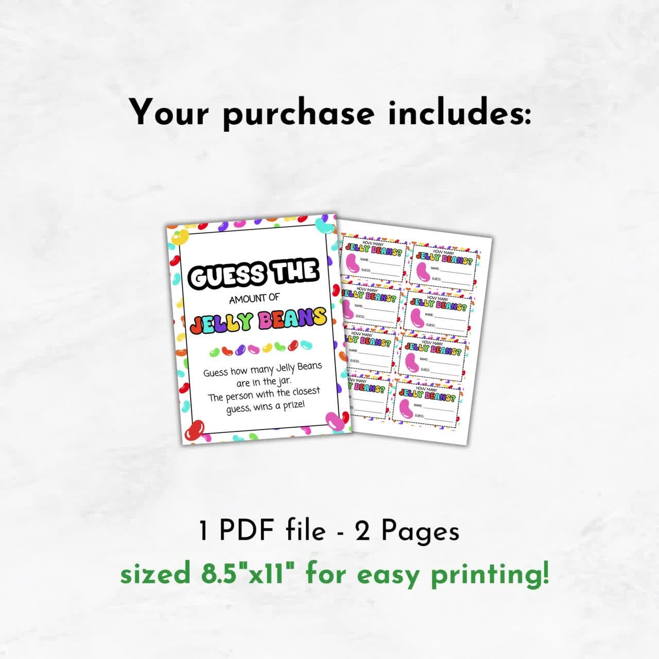 Guess How Many Jelly Beans Printable Jelly Beans Guessing Game Flyer And Guess Entry Cards Guess The Amount Of Jellybeans In The Jar Etsy UK