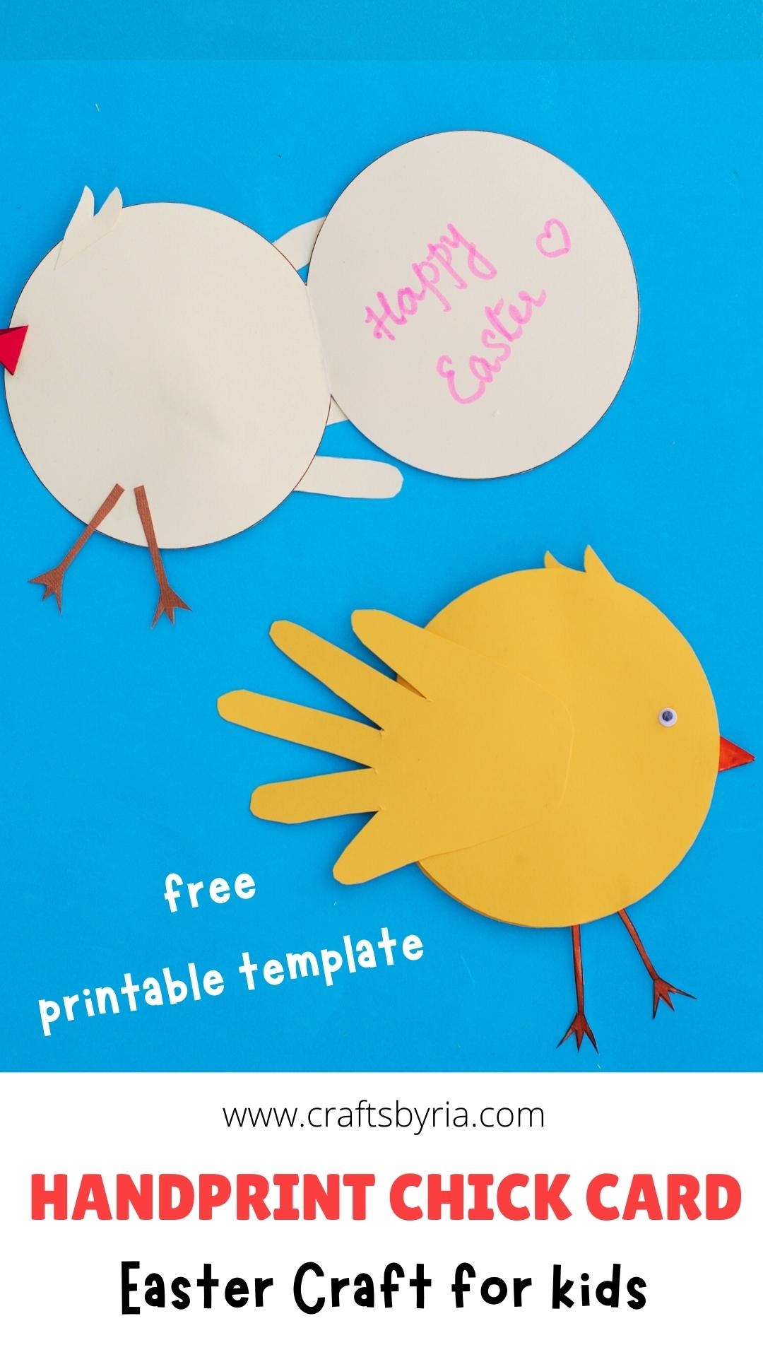 Handprint Easter Chick Card Cute Keepsake Craft Idea Crafts By Ria