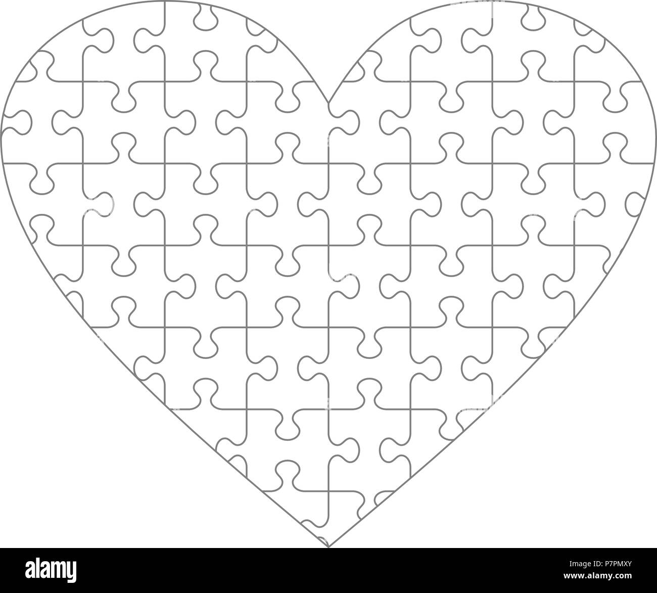 Heart Shaped Jigsaw Puzzle Blank Template With Classic Style Piece Shapes Suitabe For Valentine s Day Wedding And Romantic Designs And Projects Stock Vector Image Art Alamy