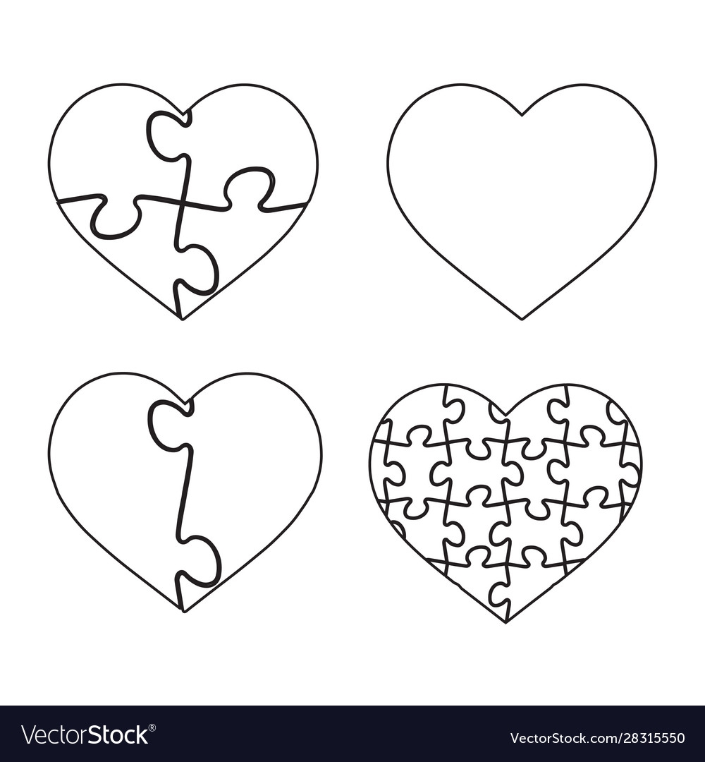 Free Printable Heart Puzzle Template