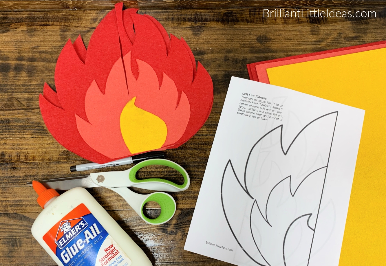 How To Make 3D Fire Flames With Printable Template Brilliant Little Ideas 
