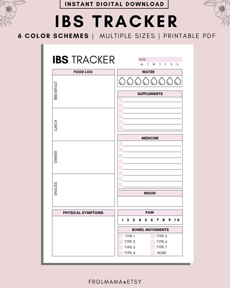 IBS Tracker Ern hrungstagebuch Allergie Medizin Und Nahrungserg nzungs Tracking Blatt Di t Tracker Mahlzeitenplaner T glicher Gesundheitsplaner Symptome Tracker Etsy de