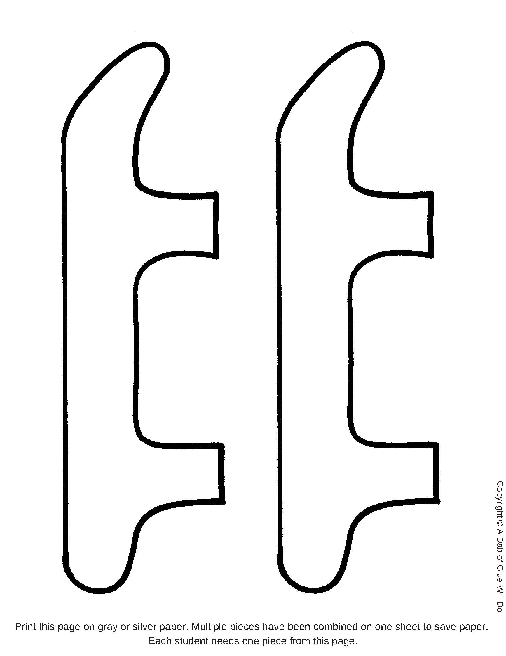 Ice Skate Template Paper Craft Activity And Creative Writing A Dab Of Glue Will Do