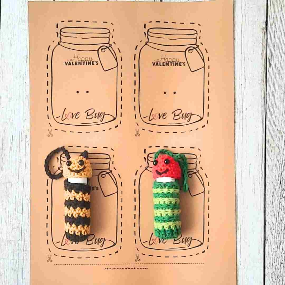Love Bug Mason Jars Template Printable PDF Editable With Canva Start Crochet