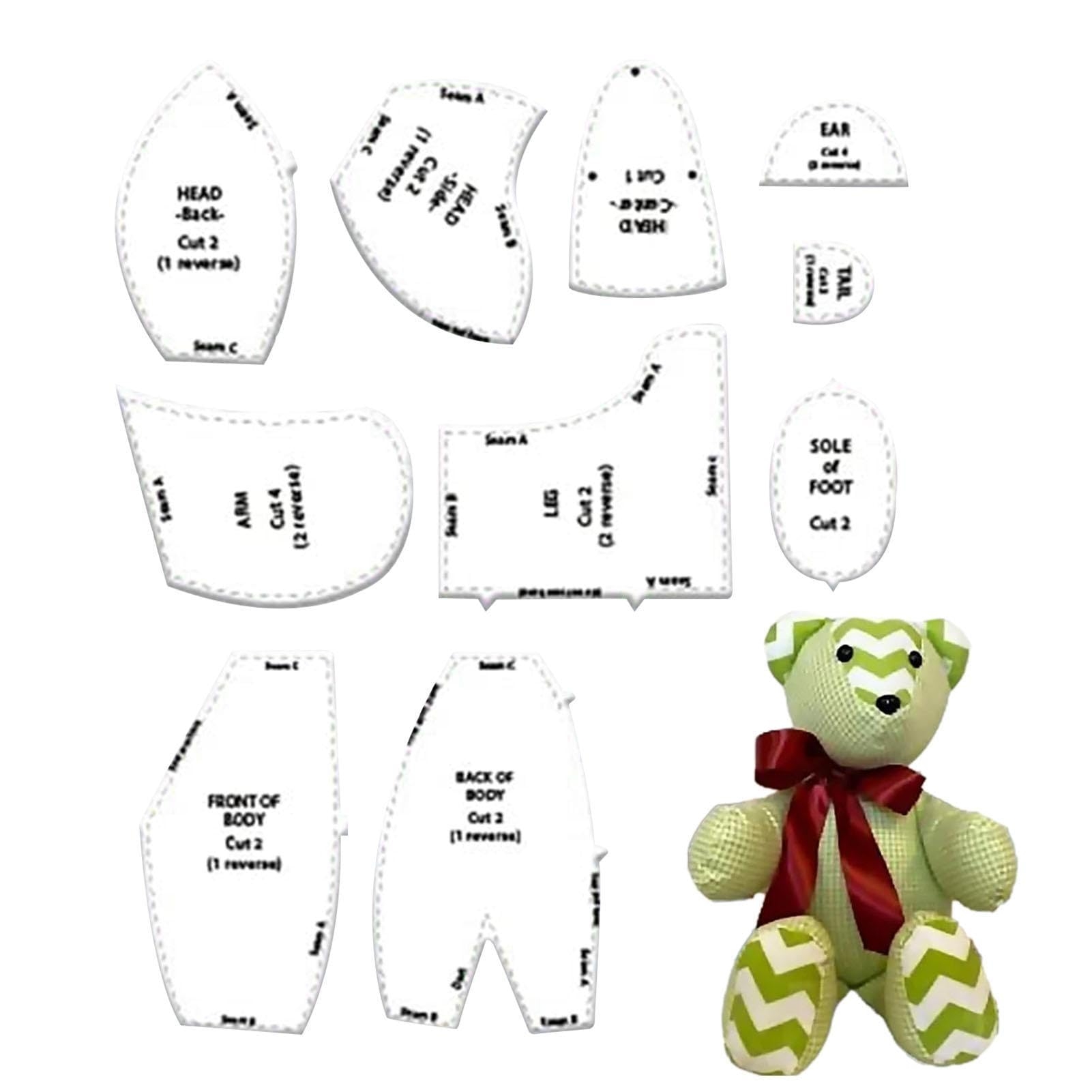 Memory Bear Template Ruler Set Bear Sewing Pattern Template Bear Sewing Pattern Acrylic Templates With Instructions English Language Not Guaranteed Pack Of 10 Amazon de Home Kitchen