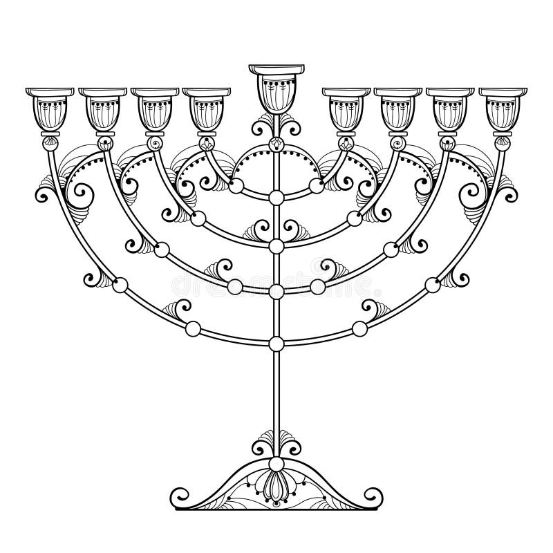 Menorah Coloring Stock Illustrations 166 Menorah Coloring Stock Illustrations Vectors Clipart Dreamstime