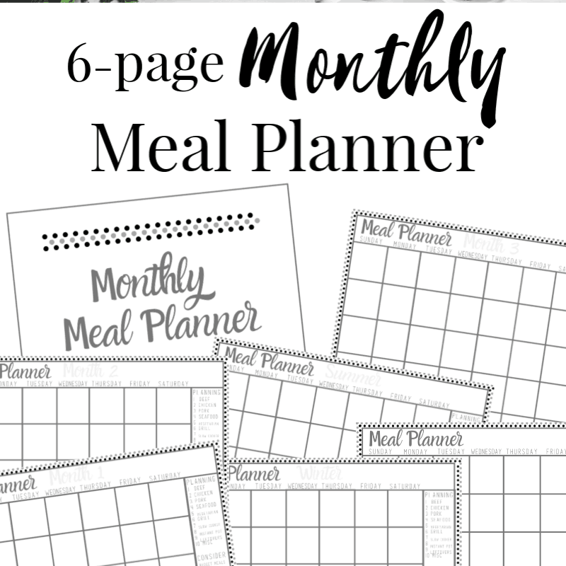 Monthly Meal Planner Organized 31
