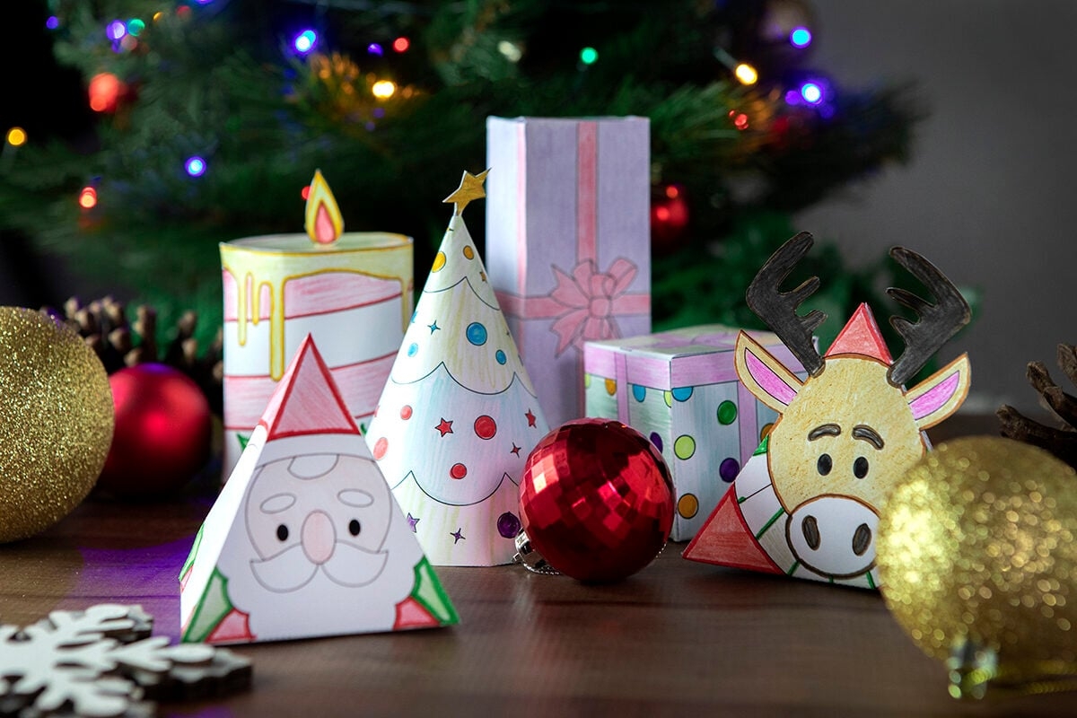 Nets Of 3 D Shapes Christmas Ornaments Printable Teach Starter