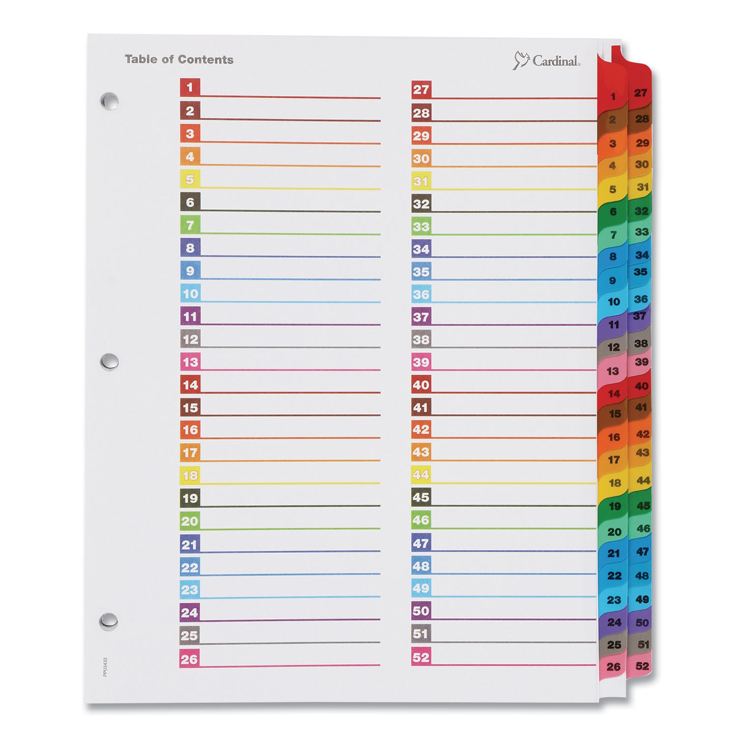 OneStep Printable Table Of Contents And Dividers Double Column 52 Tab 1 To 52 11 X 8 5 White 1 Set Office Source 360