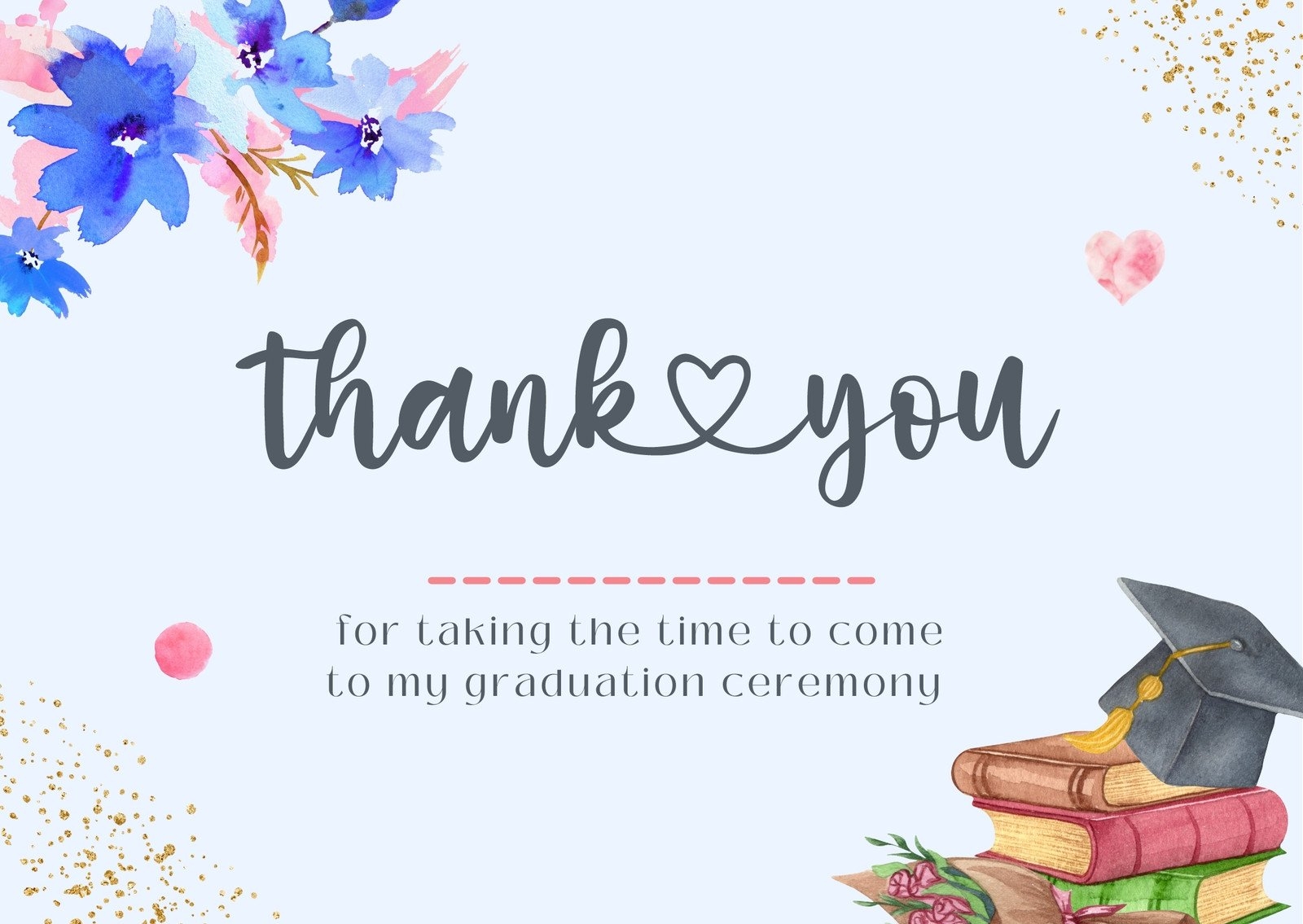 Page 2 Free Custom Printable Graduation Thank You Card Templates Canva
