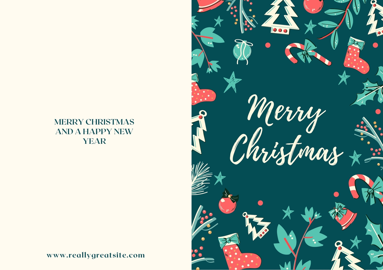 Page 4 Free Custom Printable Christmas Folded Card Templates Canva