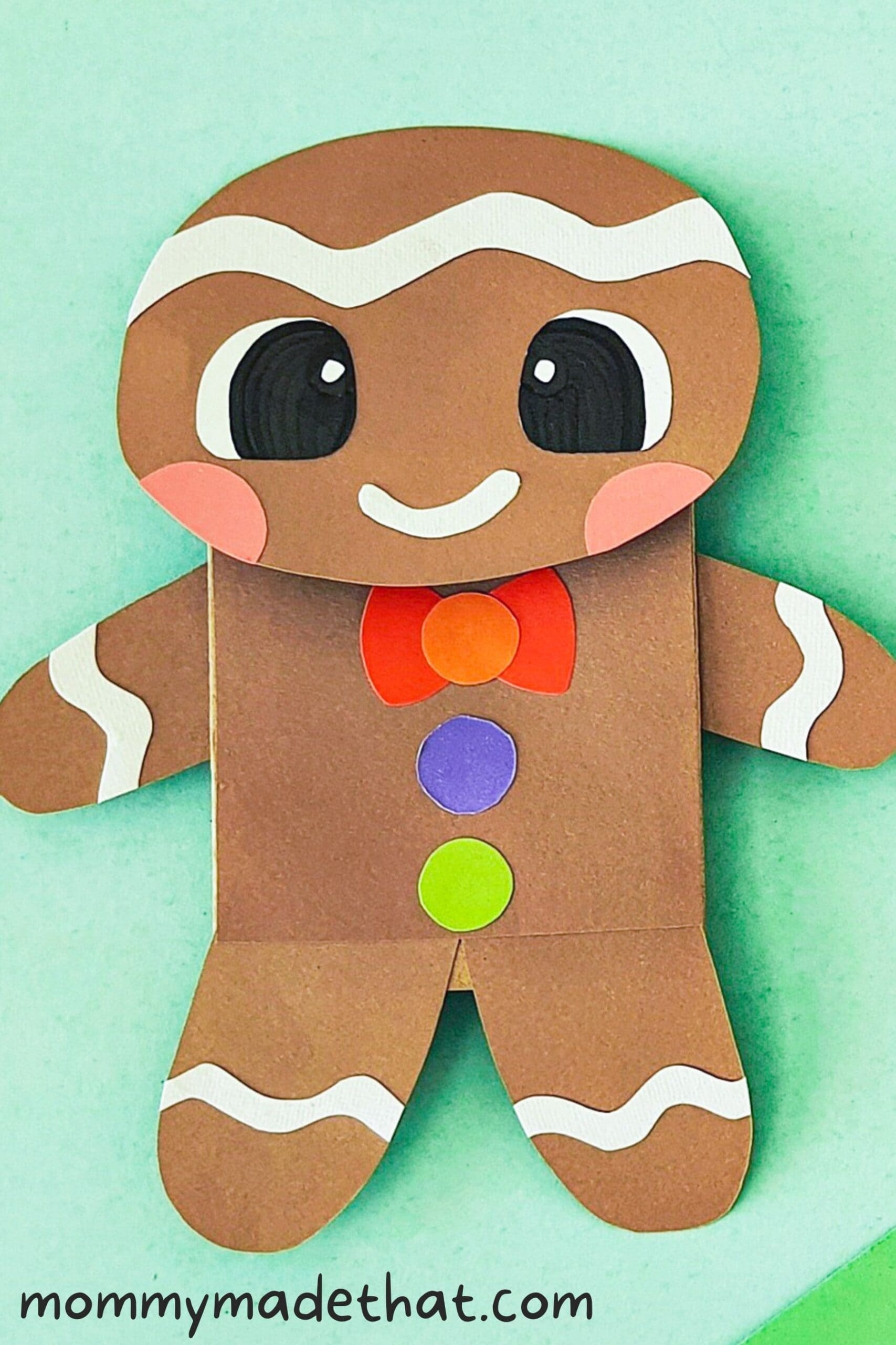Paper Bag Gingerbread Man Puppet Craft Free Template 