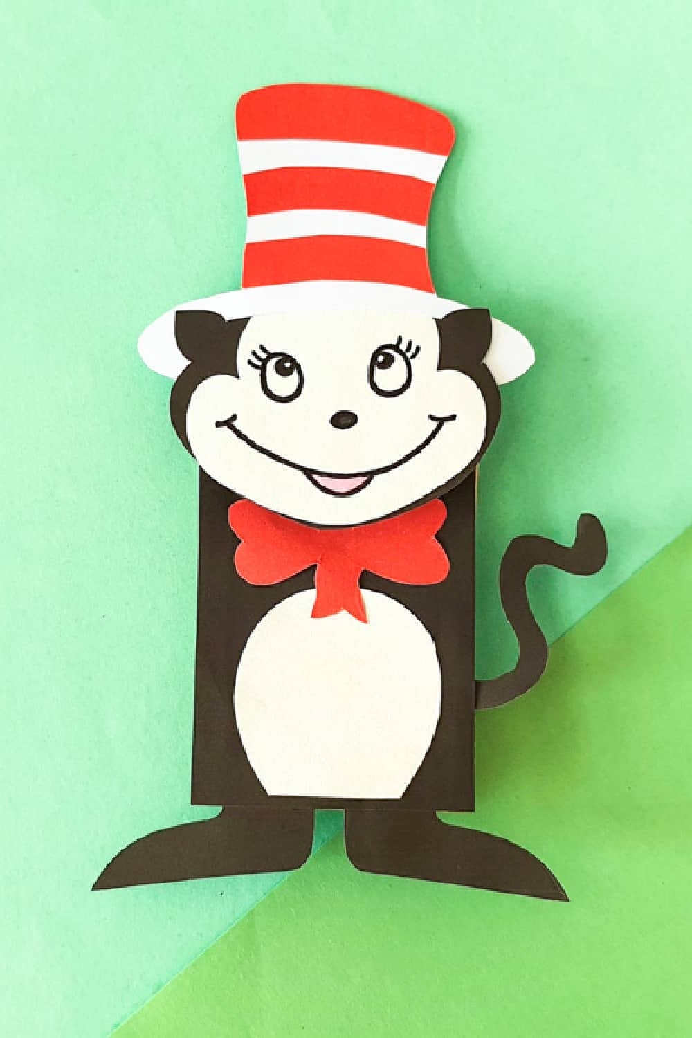Paper Bag Puppet Cat In The Hat Craft Made With HAPPY