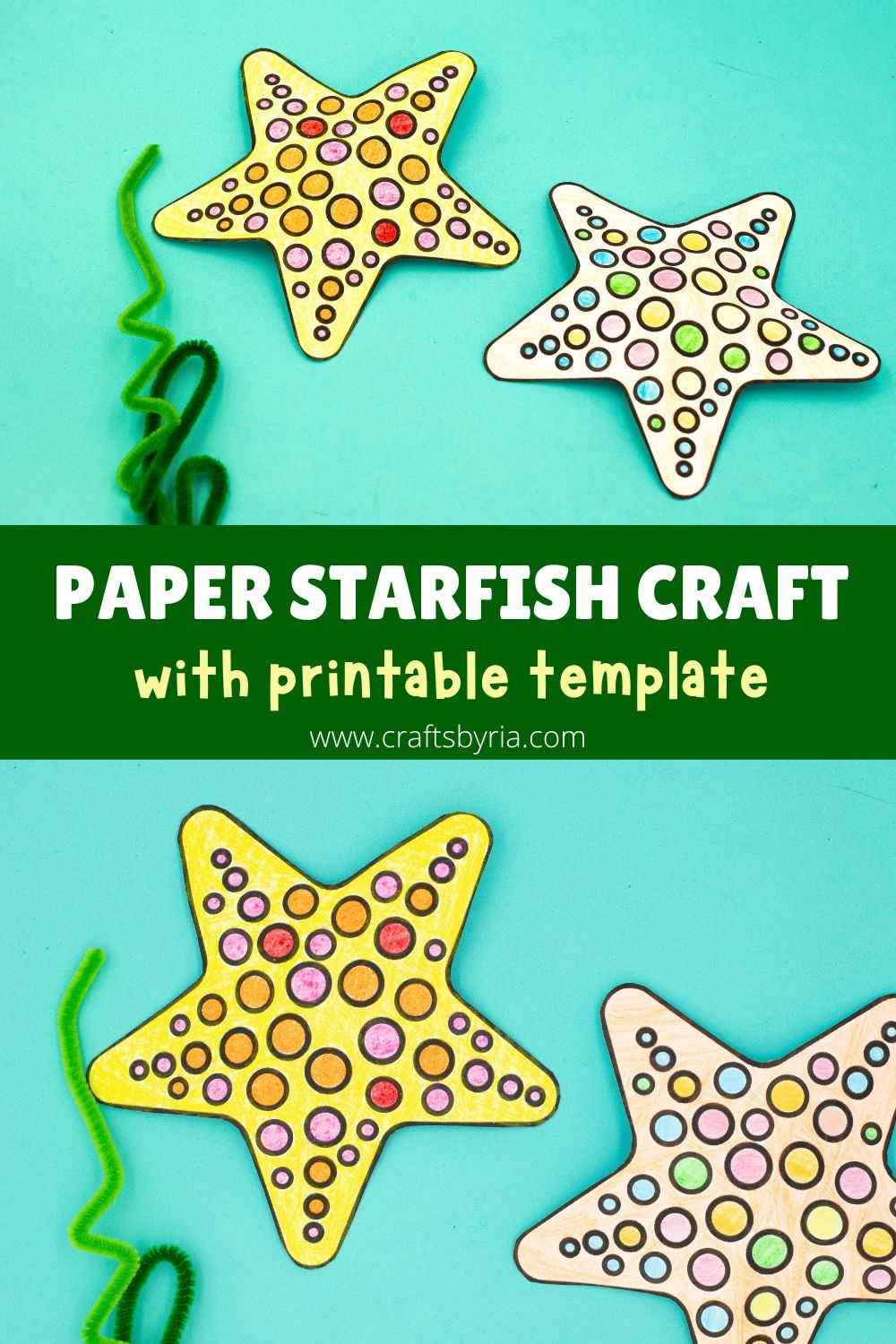 Paper Starfish Craft For Kids With Free Printable Template Crafts By Ria